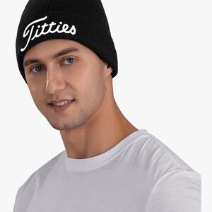 Funny Golf Gift Slouchy Beanie Winter Knit Skull Cap Unisex Black (Adult Humor)